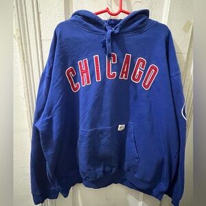 Vintage Chicago Cubs Stitches tag blue hoodie mens Sz 2XL MLB logo